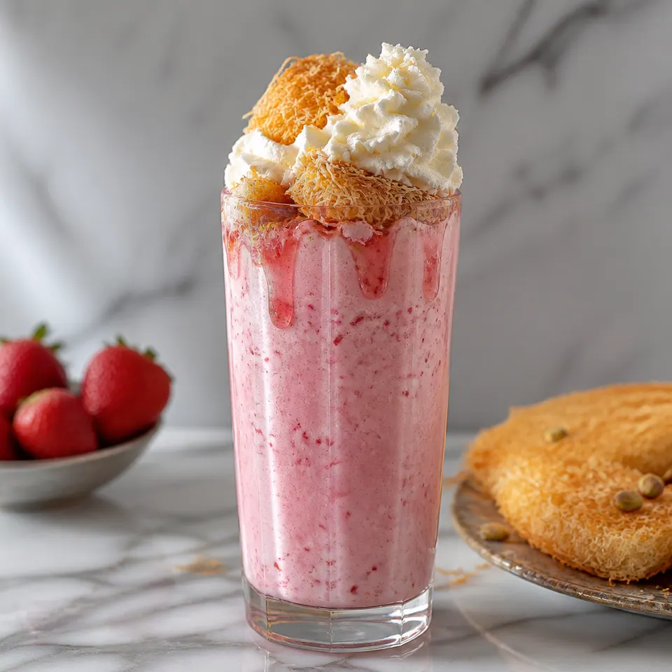 Kunafa Strawberry Shake, Shakes in Fallowfield at Crema Dolce